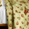 Full/Queen Cotton Quilt Set 3-Piece Floral Vermicelli Quilted Reversible